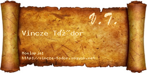 Vincze Tódor névjegykártya